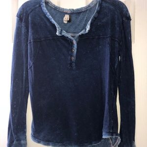 Free People Stylish "Distressed Jean" Long Sleeve